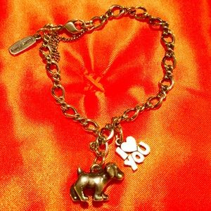 James Avery Charm Bracelet w/ puppy and love charm